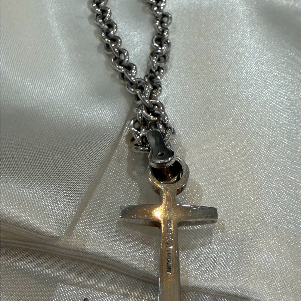 Knud V Anderson Sterling Silver Anchor Pendant and Toggle Necklace.
